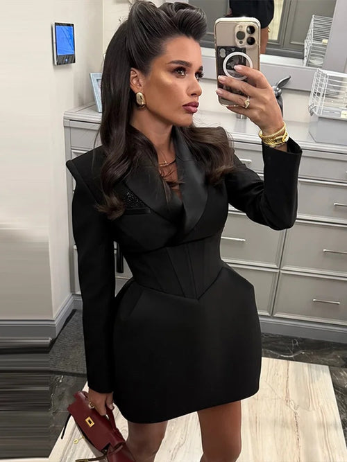 Elegant Waist-Cinching Mini Dress